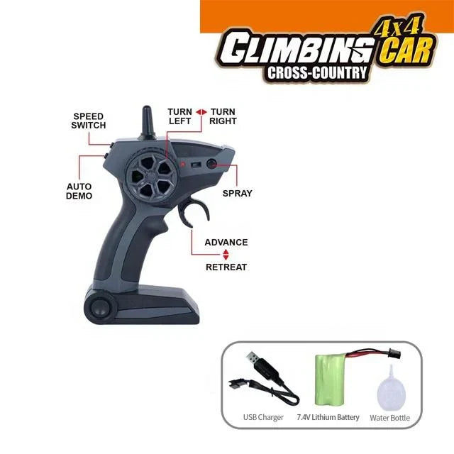 RC Climbing Spray Truck 4x4 Off-Road | High-Speed Remote Control Rock Crawler