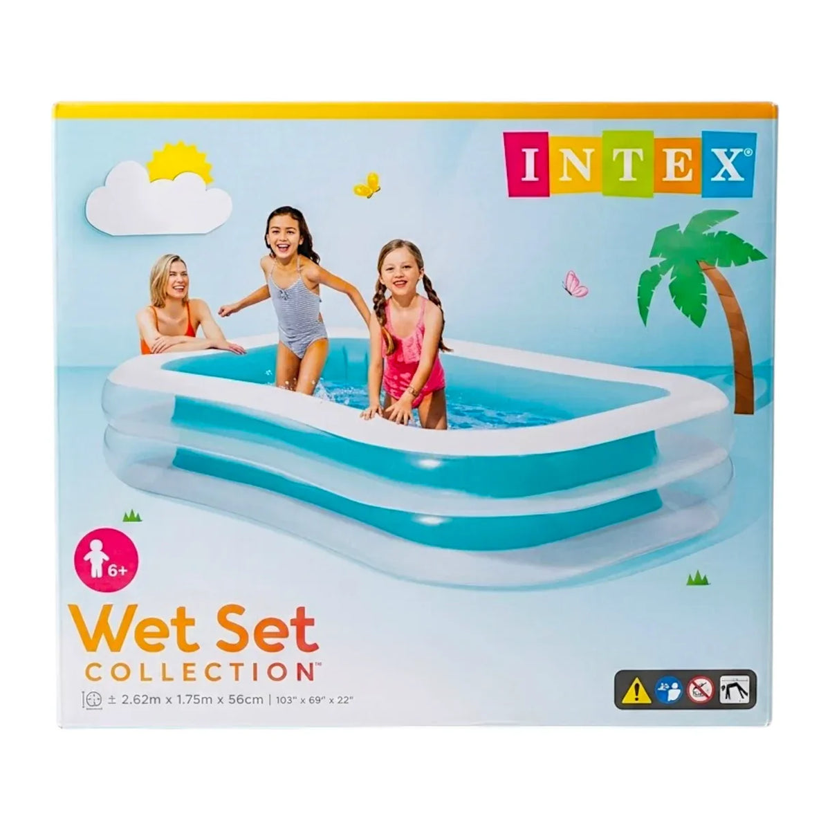 Intex Wet Set Family Inflatable Swimming Pool – 103"L x 69" W x 22" H