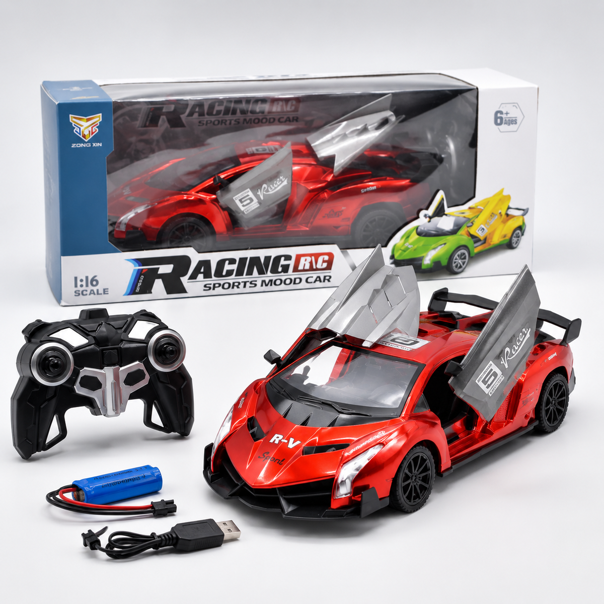 1:16 Scale RC Racing Sports Car with Remote Control – Rechargeable Toy Car for Kids
