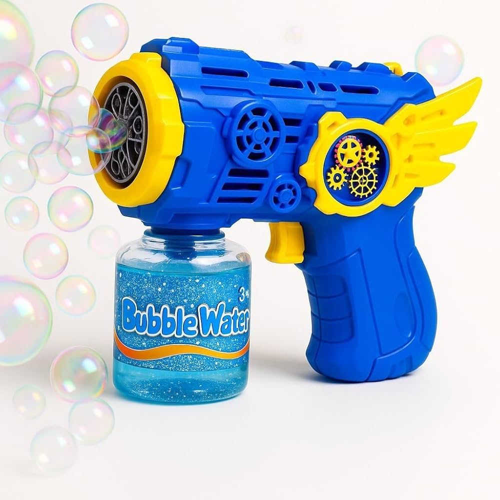 Bubble Gun Toy with Bubble Water – Automatic Bubble Blower for Kids