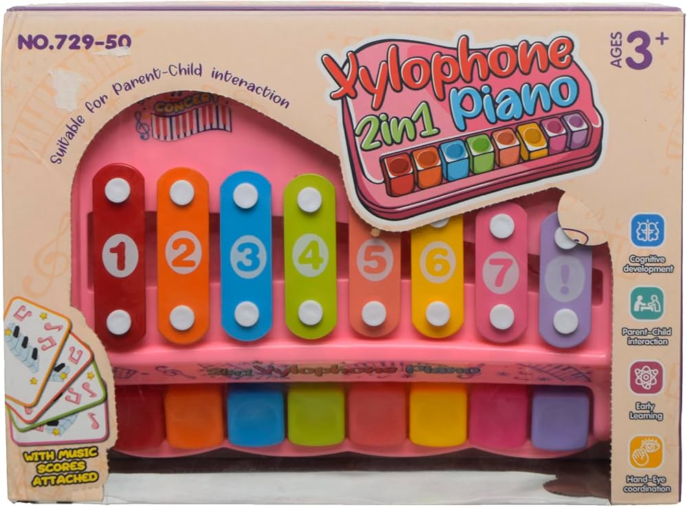 Large Size Xylophone Piano – Educational Rainbow Musical Toy for Kids (Hand Knock Piano, Ages 3+)