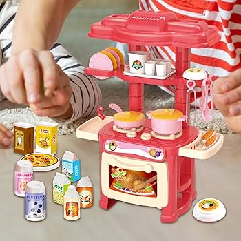Mini Kitchen Play Set for Kids – 45 Pcs Pretend Cooking Toy Set