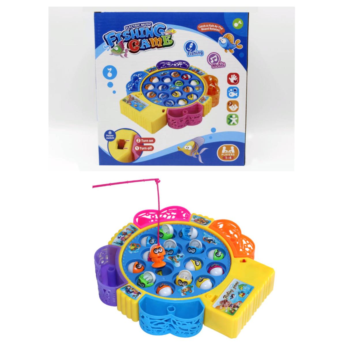 Electric Musical Fishing Game – Rotating Fishing Toy for Kids