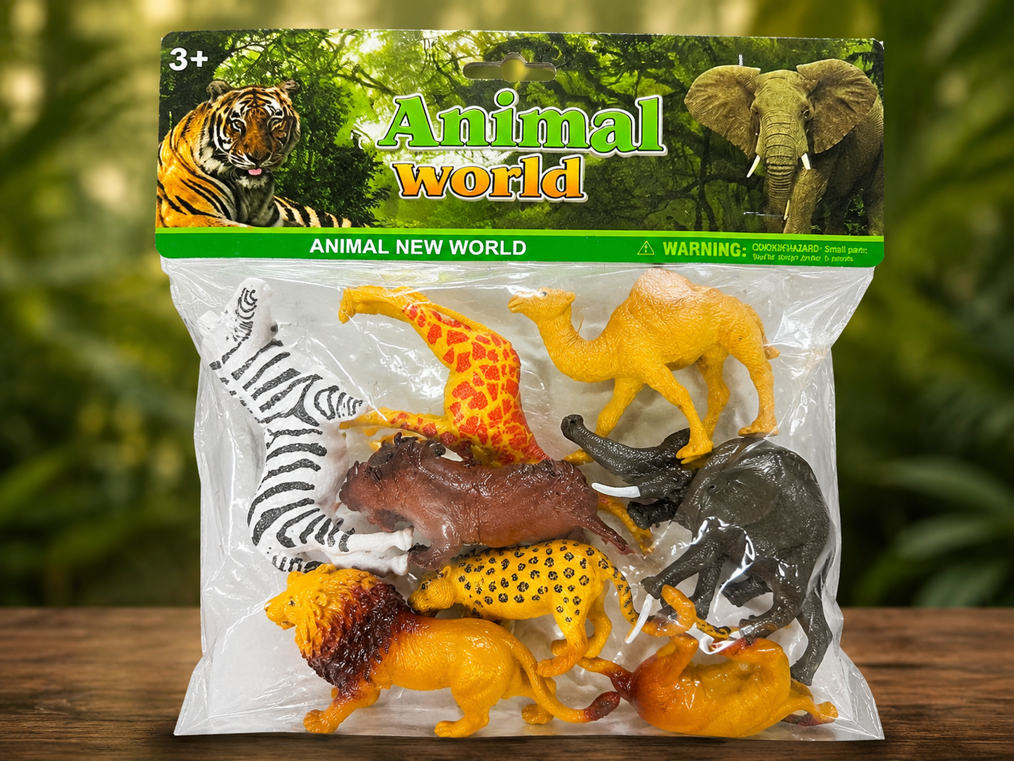 Animal World Wild Animal Toy Set – Safari & Jungle Animal Figures for Kids (3+ Years)