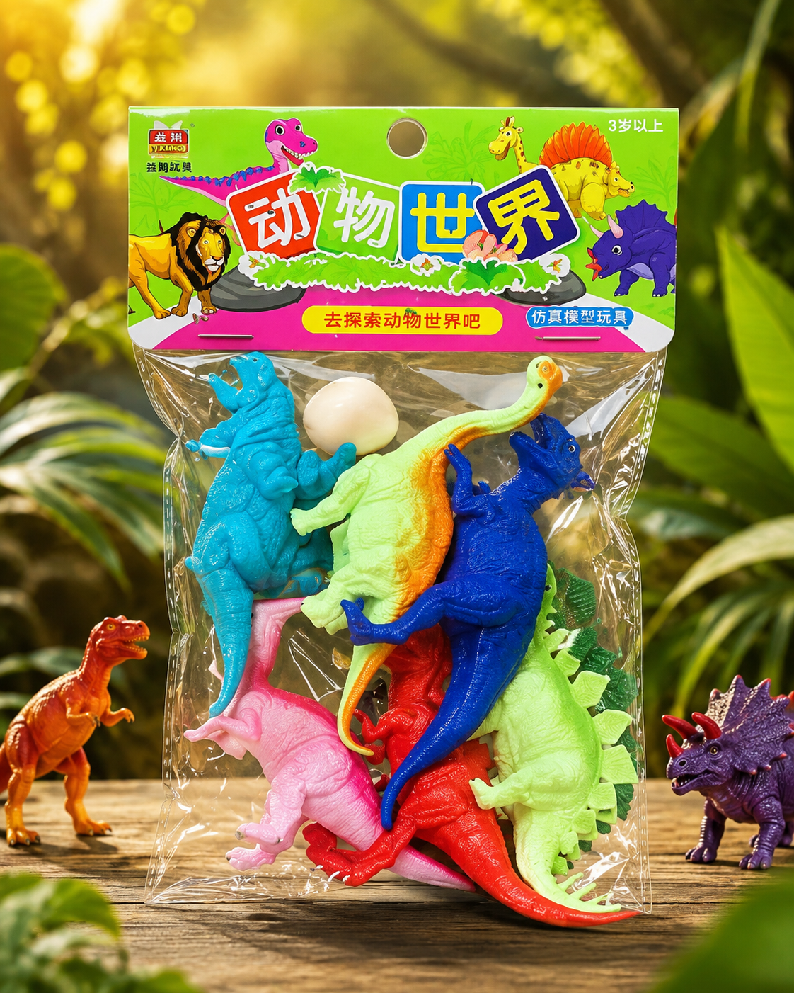 Colorful Dinosaur Toy Set for Kids – Educational Wild Dinosaur Figures (3+ Years)