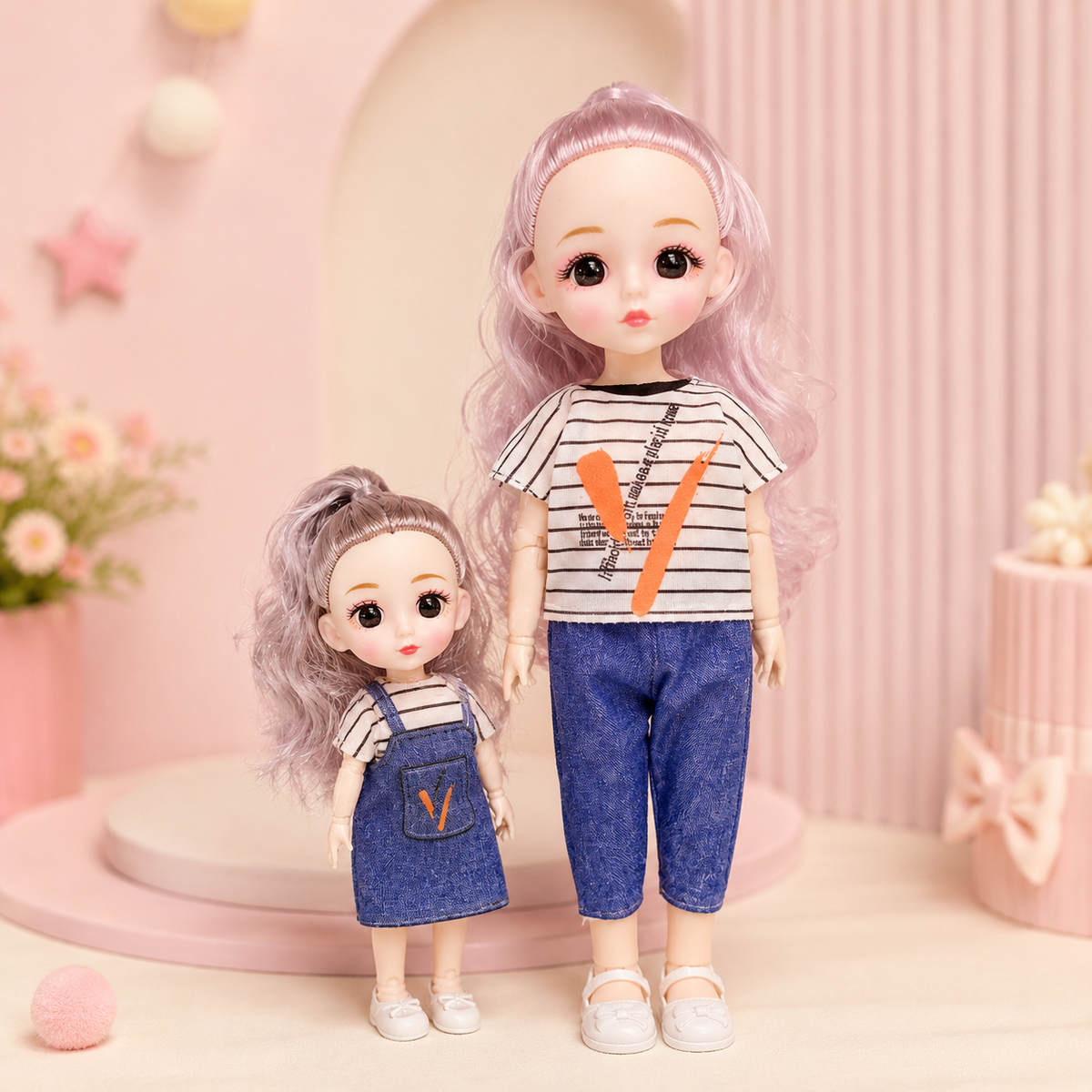 Beautiful Doll Set – Big & Small Fashion Dolls for Kids