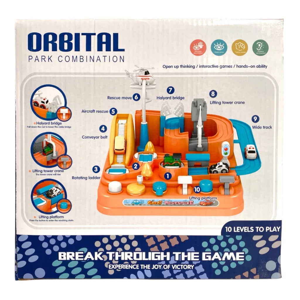 Orbital Park Combination Interactive Track Set – 10-Level Educational Car Adventure Toy for Kids