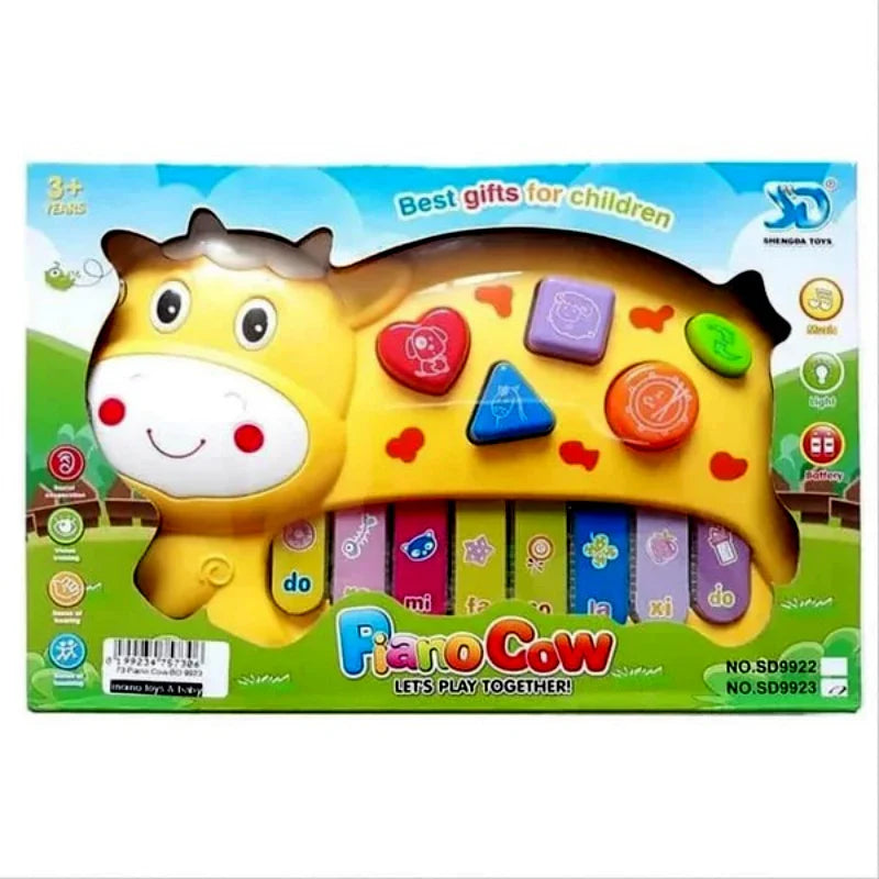 Musical Cow Piano Toy – Light & Sound Learning Toy for Kids