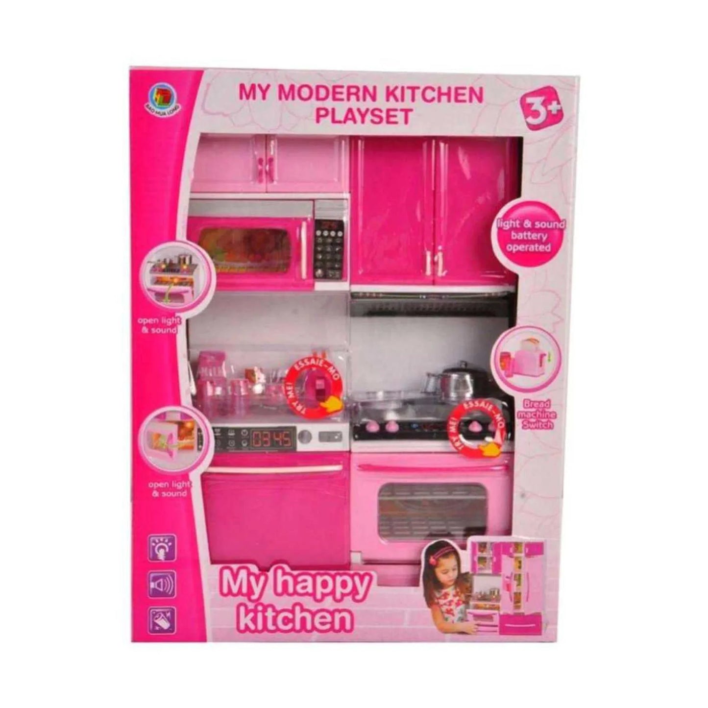 My Modern Kitchen Playset – Kids Pretend Cooking Toy Set with Lights & Sound