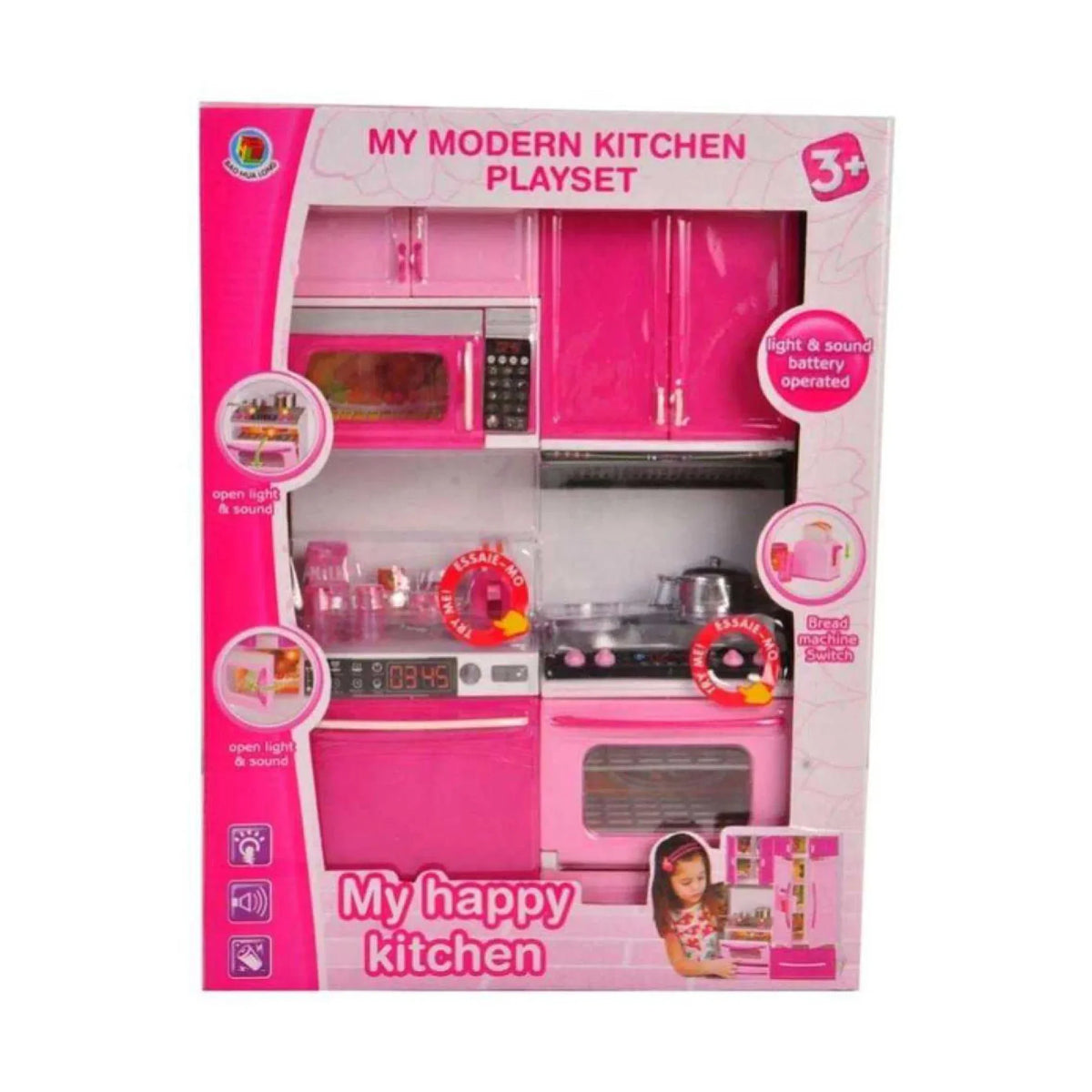 My Modern Kitchen Playset – Kids Pretend Cooking Toy Set with Lights & Sound
