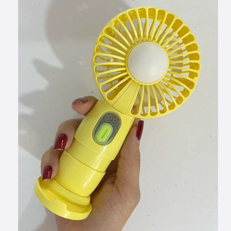 Rechargeable Mini Fan with LED Display – Portable USB Chargeable Fan