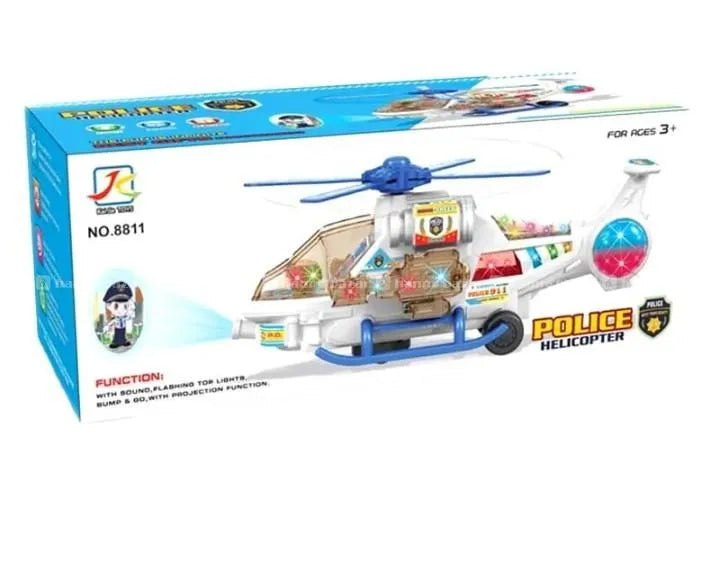 Police Helicopter Toy with Lights, Music & Rotating