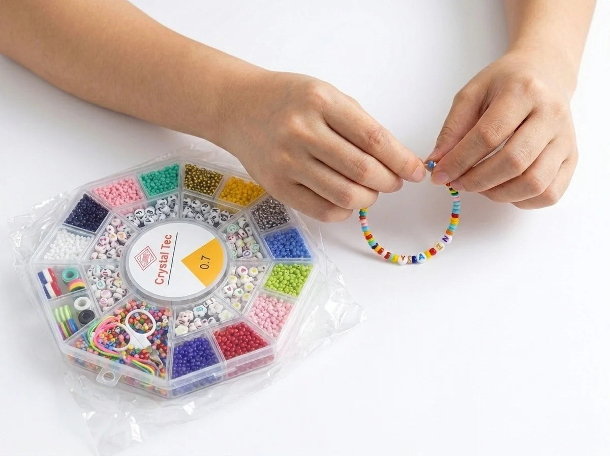 Crystal Beads Jewelry Making Kit – DIY Bracelet & Necklace Set for Kids