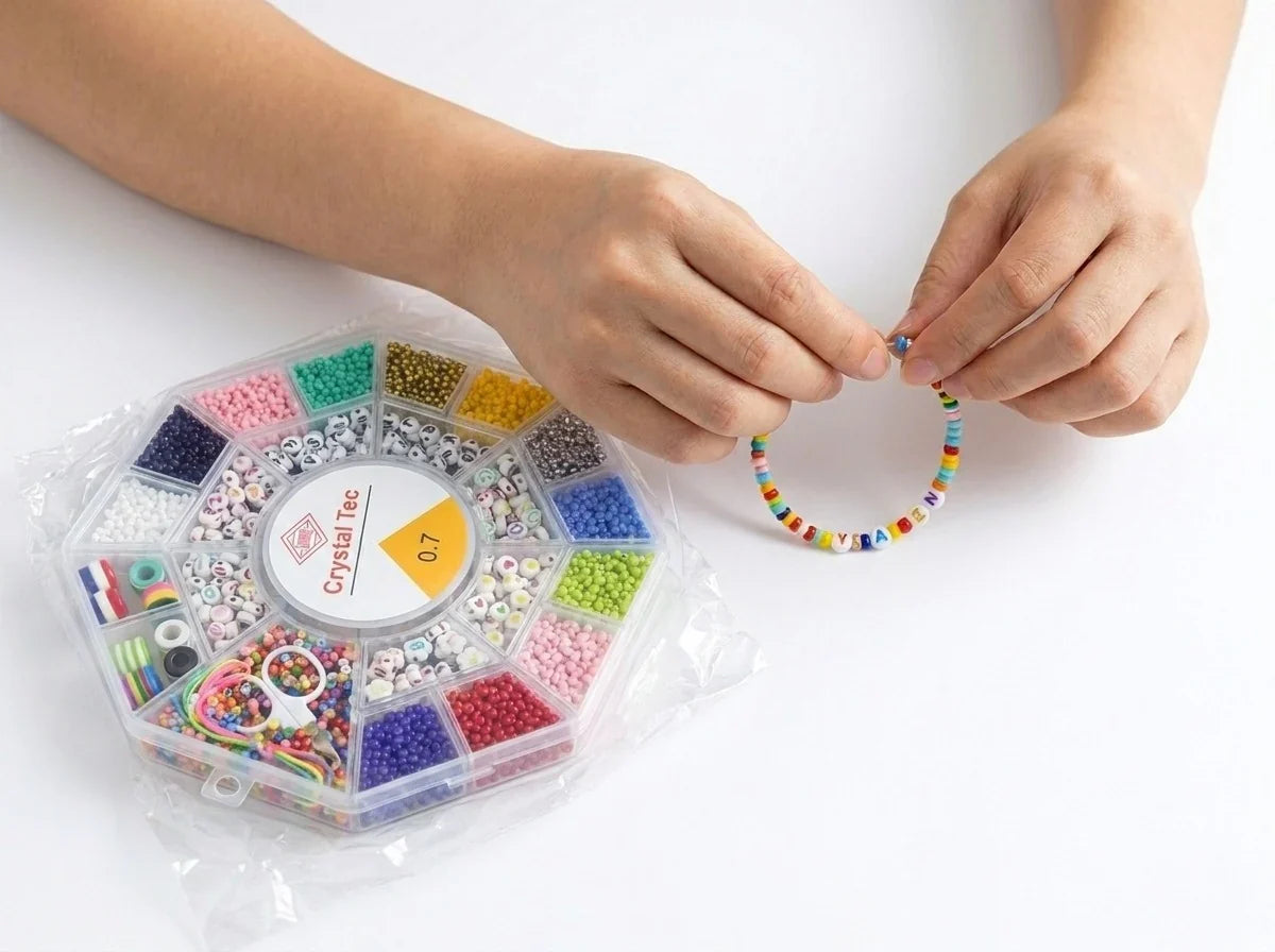 Crystal Beads Jewelry Making Kit – DIY Bracelet & Necklace Set for Kids