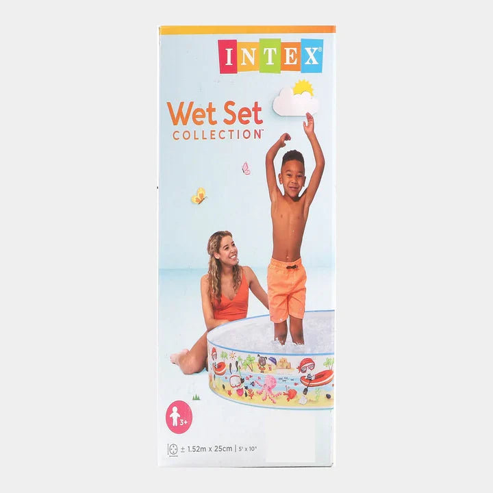 Intex Wet Set Collection Rigid Wall Kiddie Pool 5ft x 10in (152cm x 25cm) – Without Air Inflatable Kids Swimming Pool