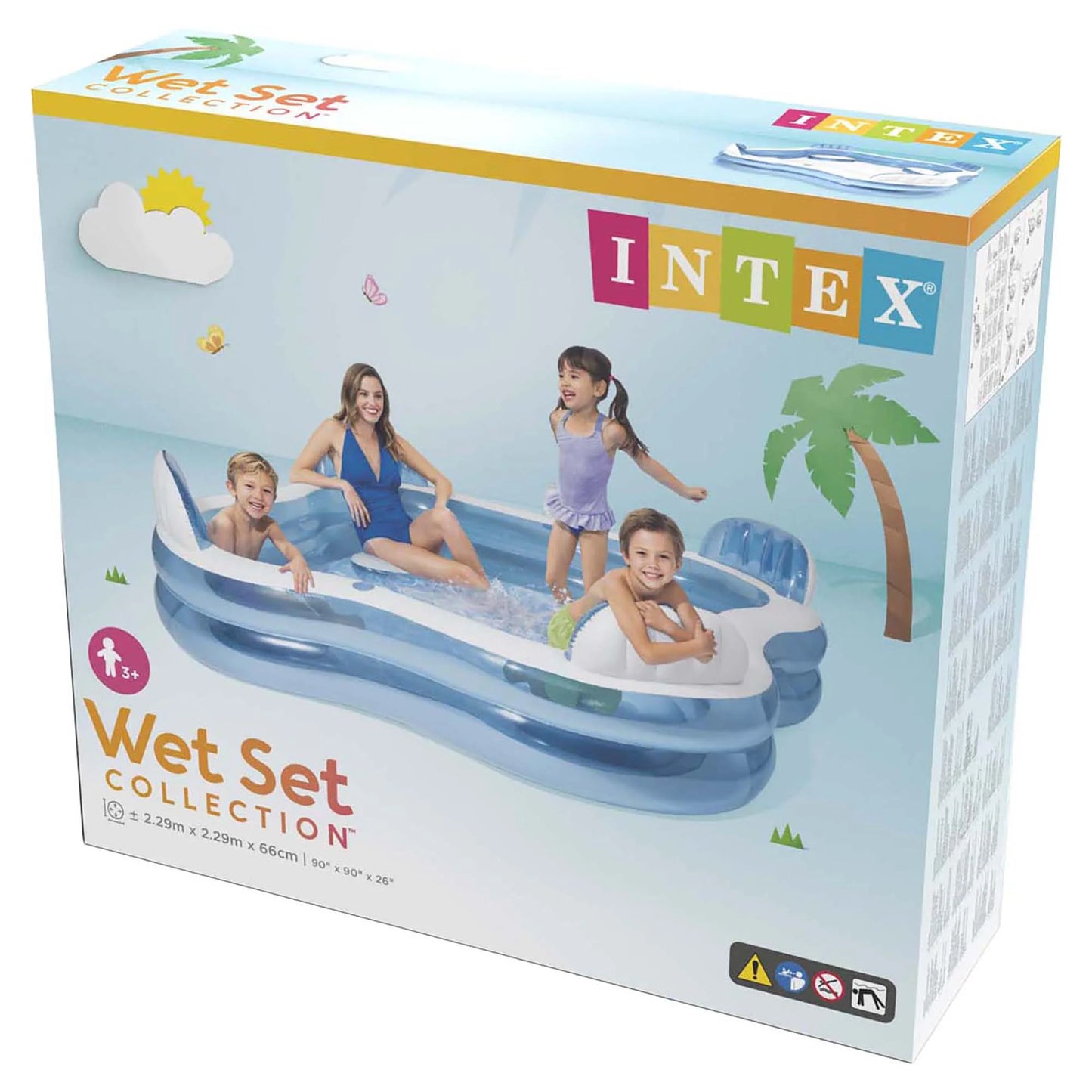 Intex Wet Set Family Inflatable Swimming Pool – 7.5feet x 7.5 feet x 2feet