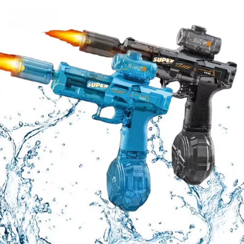 Electric Water GunToy with LED Flame Effect – Rechargeable Shark MK Water Blaster