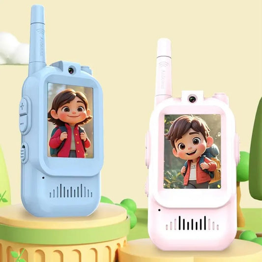 2Pcs Rechargeable Kids Video Walkie Talkie Set | Real-Time Video & Voice Communication Toy