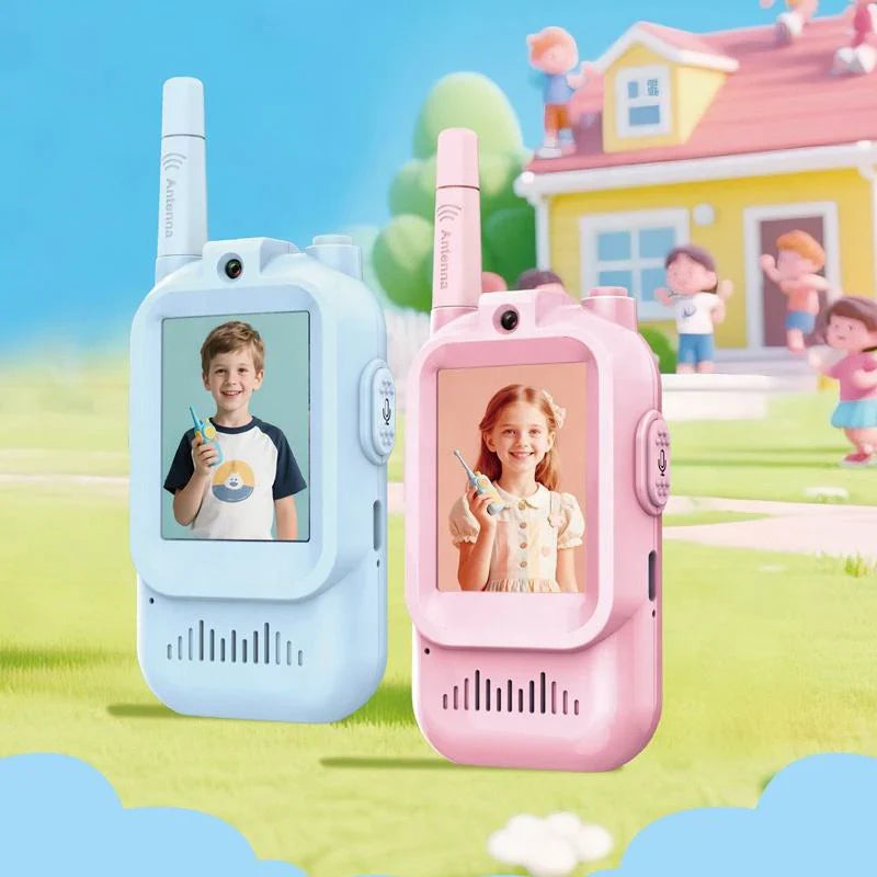 2Pcs Rechargeable Kids Video Walkie Talkie Set | Real-Time Video & Voice Communication Toy