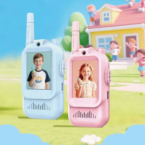 2Pcs Rechargeable Kids Video Walkie Talkie Set | Real-Time Video & Voice Communication Toy