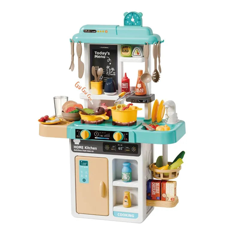 Spray Kitchen Play Set 52 Pcs – Kids Pretend Cooking Kitchen with Lights & Sounds