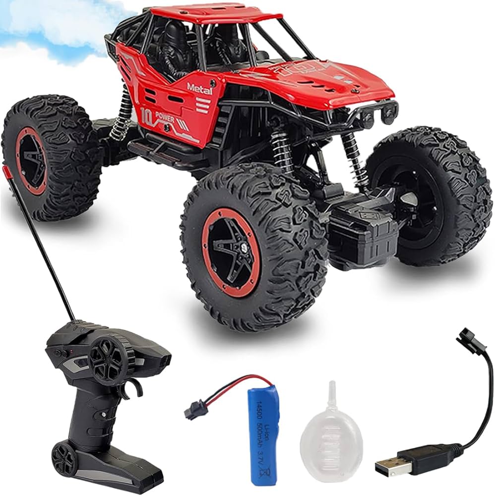 Remote Control Off-Road Rock Crawler – Rechargeable RC Jeep with Spray Effect
