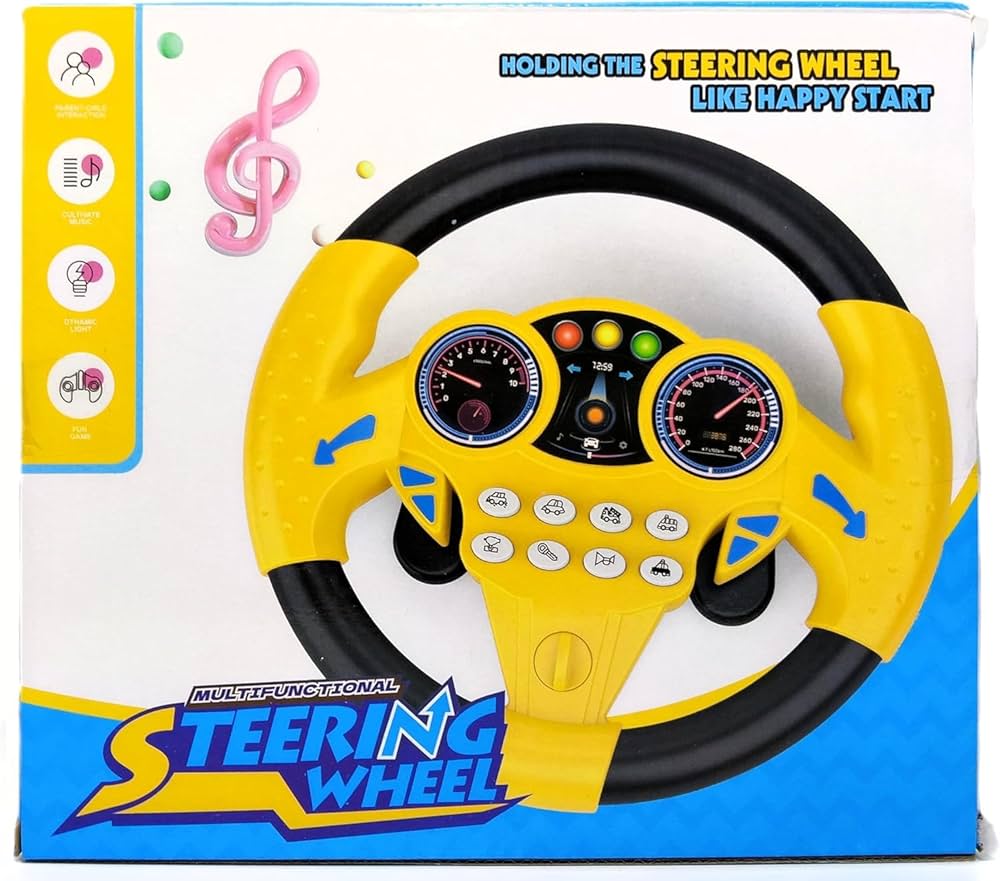 Multifunctional Steering Wheel Toy – Sound Effects & Interactive Buttons for Kids