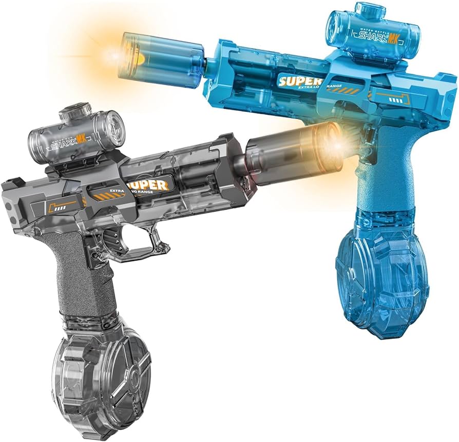 Electric Water GunToy with LED Flame Effect – Rechargeable Shark MK Water Blaster