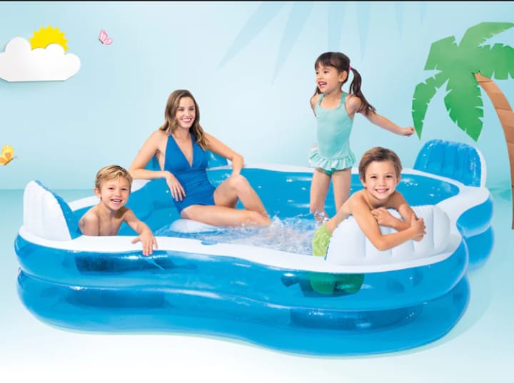 Intex Wet Set Family Inflatable Swimming Pool – 7.5feet x 7.5 feet x 2feet