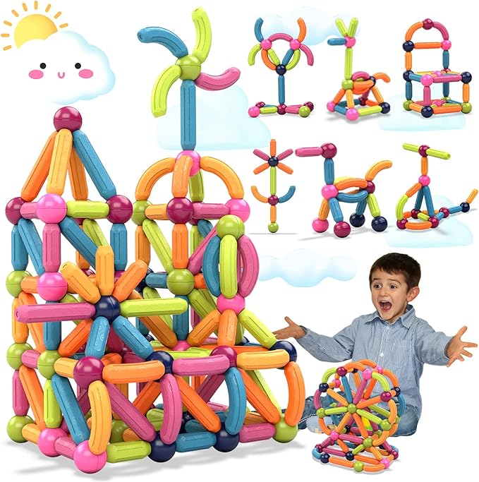 Magnetic Sticks Luxury Playset 62pcs – STEM Building Toy for Kids