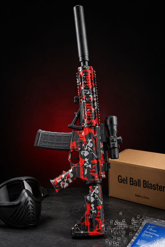 M4 Electric Gel Blaster Gun – | Rechargeable Automatic Toy Gun with Scope & Silencer