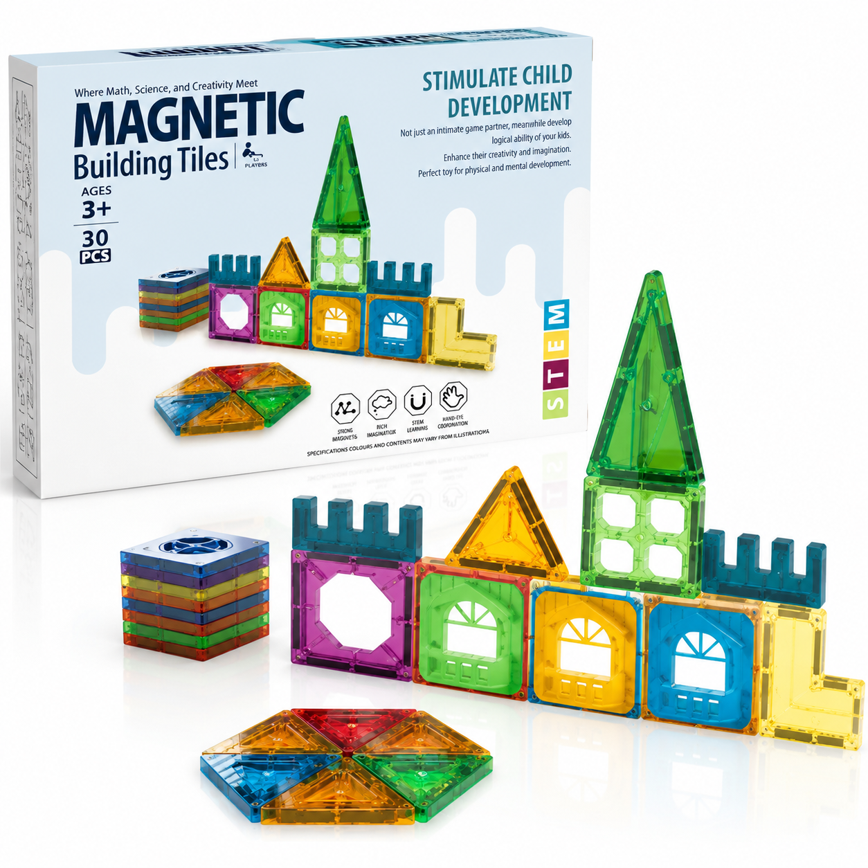 Magnetic Building Tiles Set – STEM Educational Toy