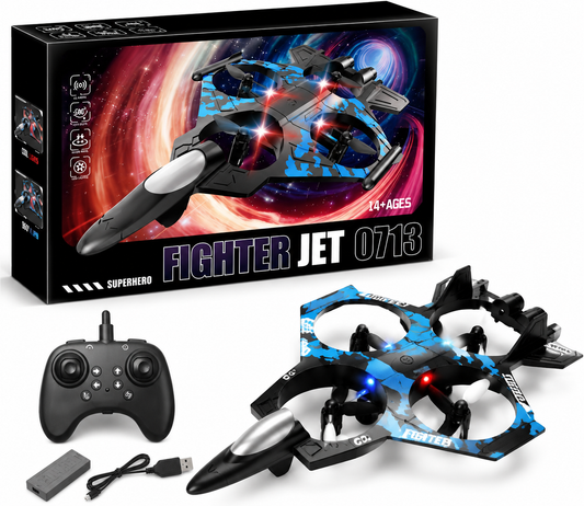 Fighter Jet 0713 RC Drone – 2.4GHz Stunt Quadcopter with LED Lights & Remote Control
