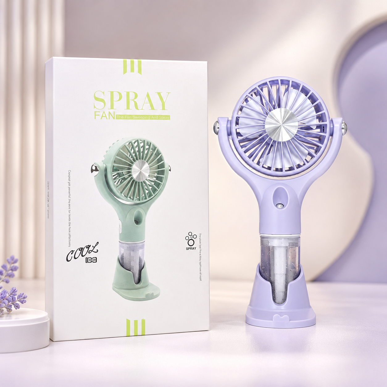 Rechargeable Spray Fan – Portable Mist Cooling Fan