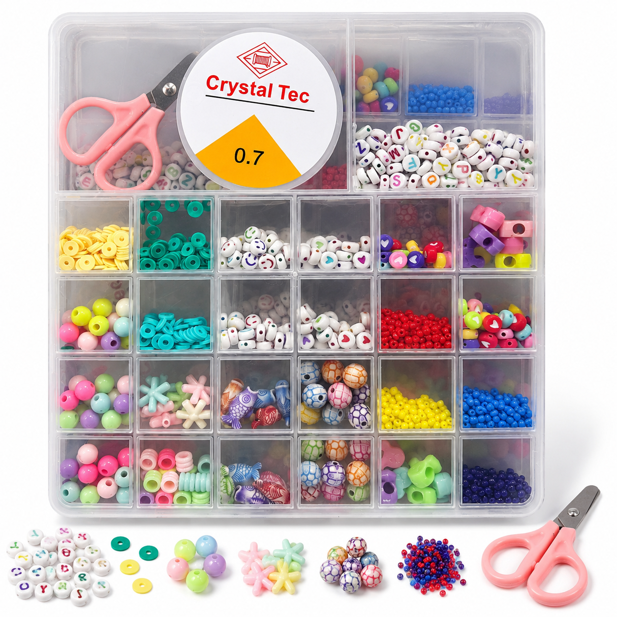 Large Crystal Beads Jewelry Making Kit – DIY Bracelet & Necklace Set