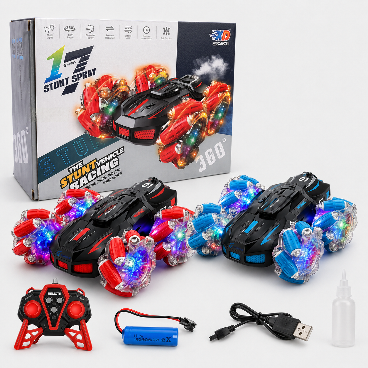 Stunt Spray RC Car – 360° Rotating Remote Control Car