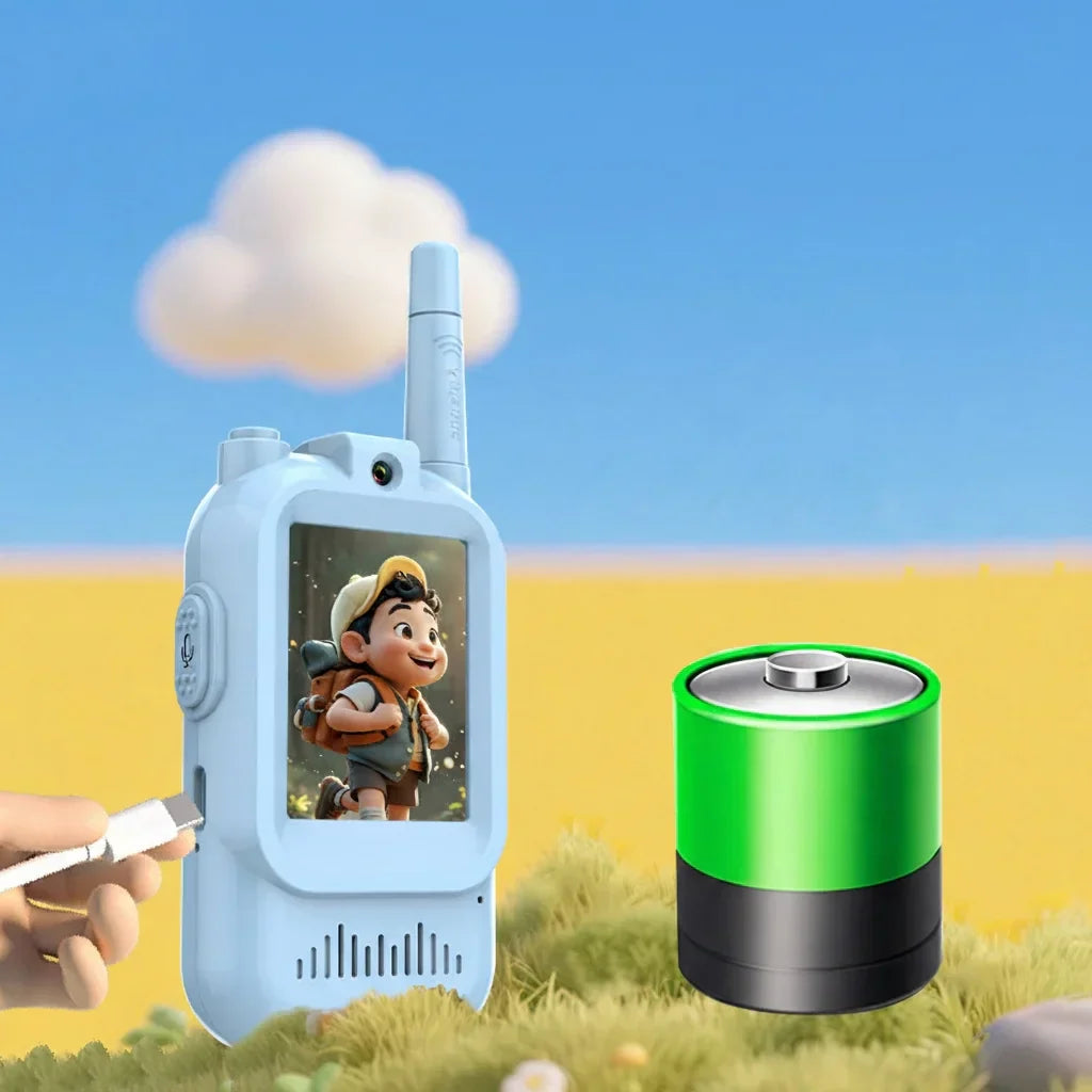 2Pcs Rechargeable Kids Video Walkie Talkie Set | Real-Time Video & Voice Communication Toy