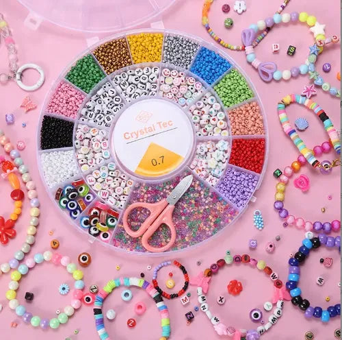 Crystal Beads Jewelry Making Kit – DIY Bracelet & Necklace Craft Set  Short Description: