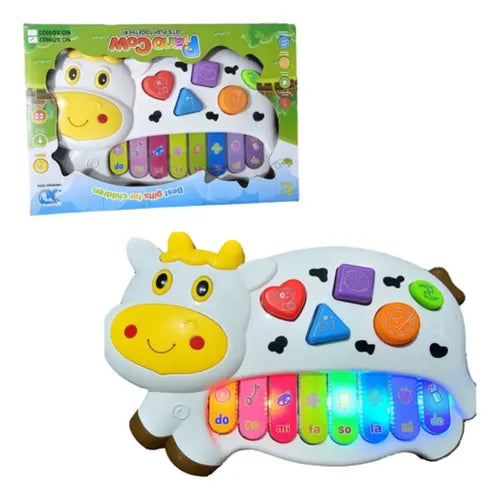Musical Cow Piano Toy – Light & Sound Learning Toy for Kids