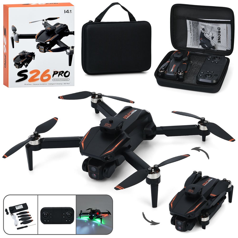 S26 Pro Foldable RC Drone – HD Camera, Brushless Motor, Obstacle Avoidance