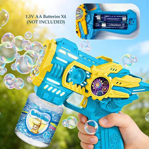 Bubble Gun Toy with Bubble Water – Automatic Bubble Blower for Kids