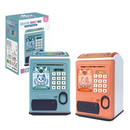Creative ATM Money Bank for Kids – Electronic Password with Fingerprint & Auto Cash Deposit