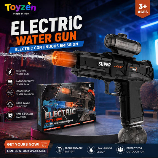 Electric Water GunToy with LED Flame Effect – Rechargeable Shark MK Water Blaster