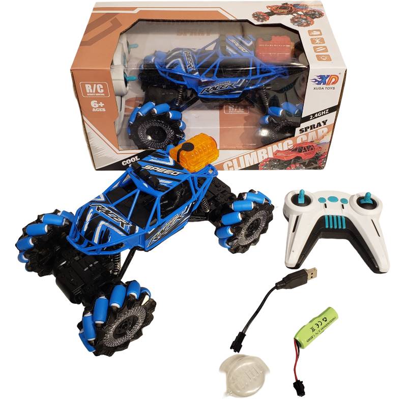 RC Monster Climbing Stunt Car – 4WD All Terrain Off-Road Buggy (Spray & Light Effect)