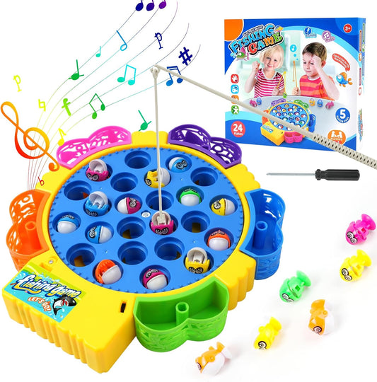 Electric Musical Fishing Game – Rotating Fishing Toy for Kids