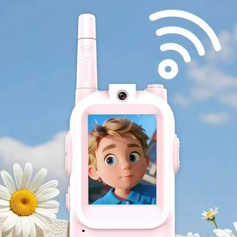 2Pcs Rechargeable Kids Video Walkie Talkie Set | Real-Time Video & Voice Communication Toy