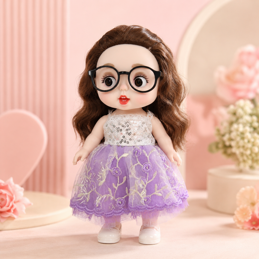 Cute Baby Doll with Glasses – Fashion Doll for Kids