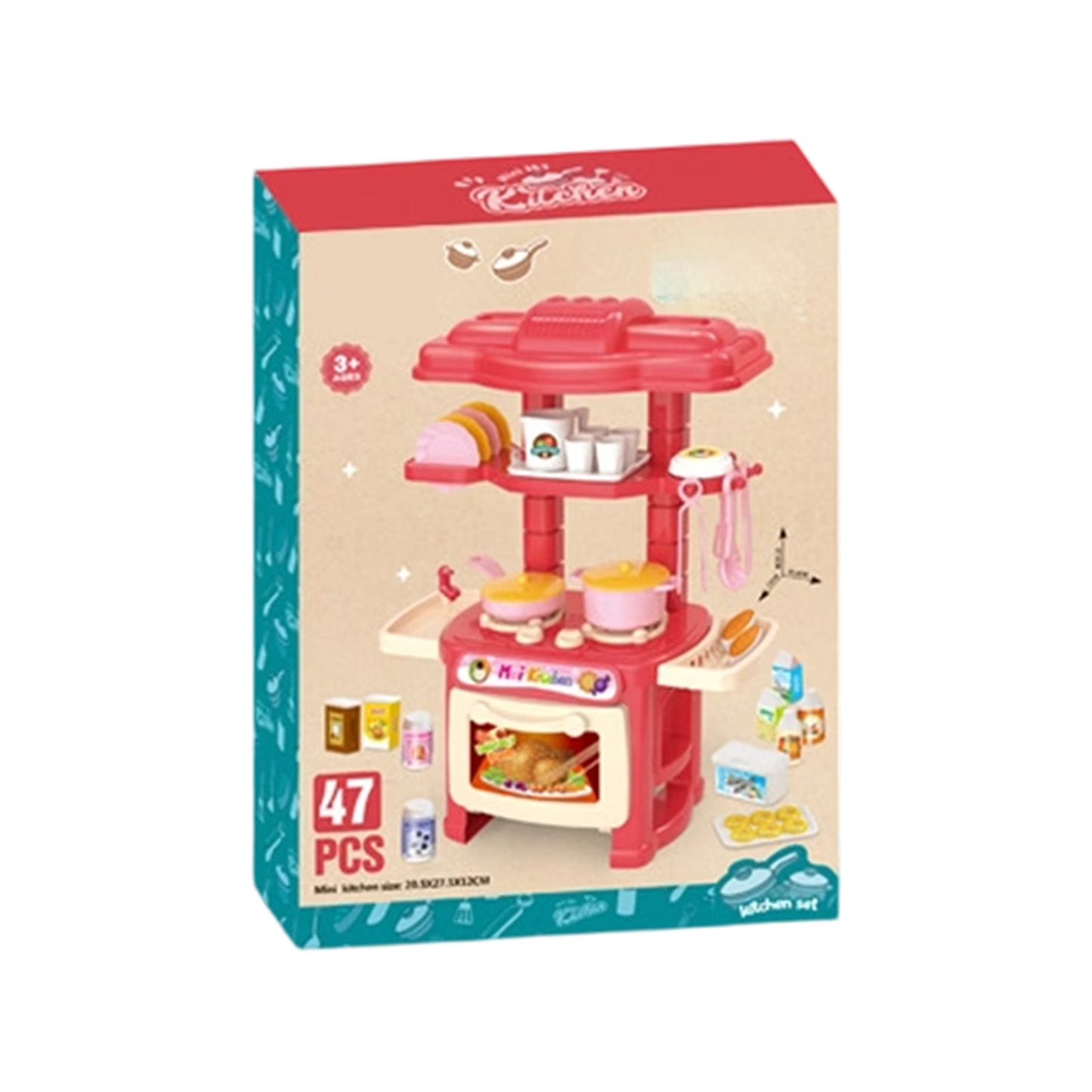 Mini Kitchen Play Set for Kids – 45 Pcs Pretend Cooking Toy Set