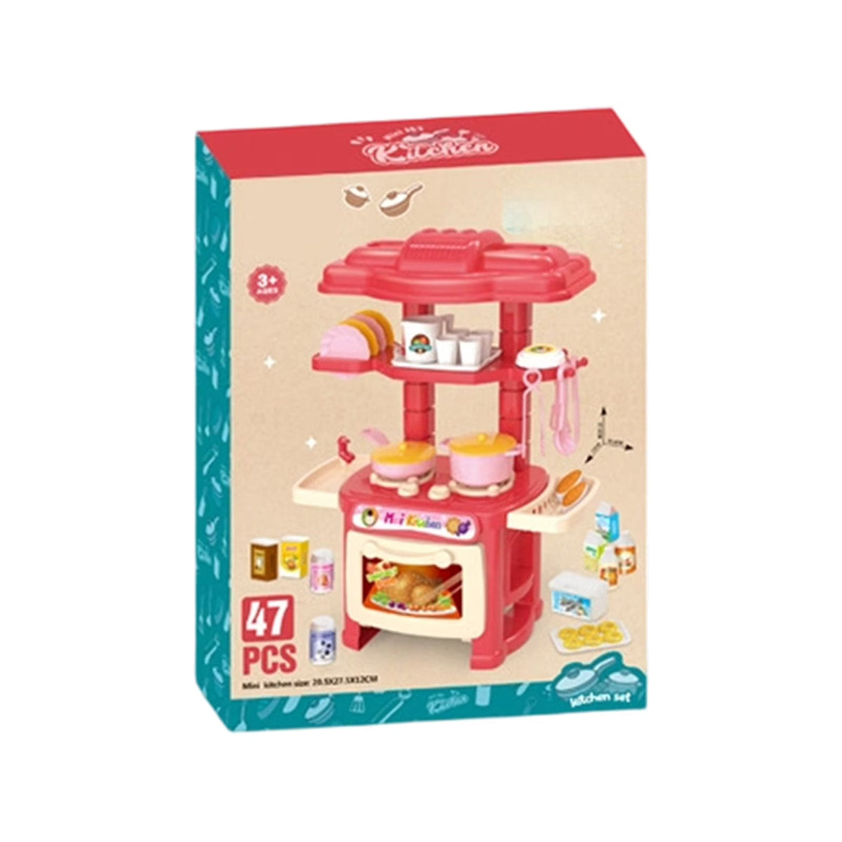 Mini Kitchen Play Set for Kids – 45 Pcs Pretend Cooking Toy Set