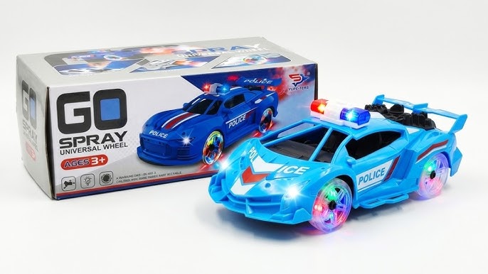 Spray Police Car – Light-Up Wheels & Spray Action Toy for Kids